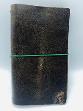 Brown Sojourner Leather Travelers Notebook With 4 Green Elastics Personal Size