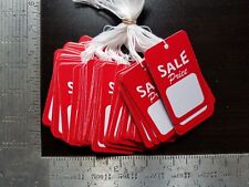 100 Strung Red White Sale Price Tags Merchandise Garment Hang Coupon Large