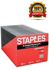 Staples Standard Jewel Cases For Cd Black Plastic Case 24pack