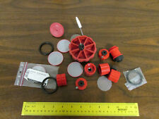 Large Lot Lids Filters O Rings Mostly Red Chemistry Laboratory Fluid Scientific