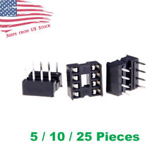 8 Pin 8p Dip Ic Socket Adaptor Solder Type 254mm 5 10 25pcs Us Stock