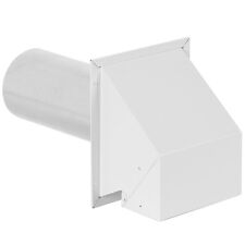 4 White Metal R2 Outside Wall Exhaust Dryer Vent Range Hood Bathroom Fan Damper