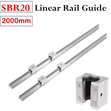 2x Sbr20 2000mm Lienar Rail Guide Slide Shaft Rod Amp 4pc Sbr20uu Block Bearing