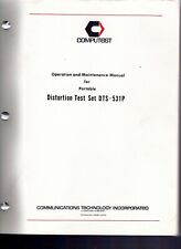 Original Computest Distortion Test Set Dts 531p Operationampmaintenance Manual