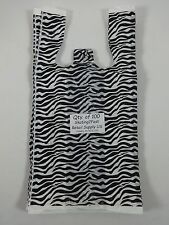 100 Zebra Print Design Plastic T Shirt Retail Shopping Bags Handles 8 X 5 X16