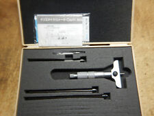 Mitutoyo Depth Micrometer With Case And Rods Machinist Tooling