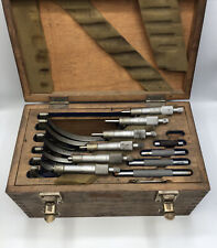 Set Of Nsk Brand Micrometers 0 To 6 With Wood Case