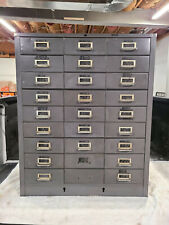 Vintage 27 Drawer Metal Parts Cabinet Cole Steel Steelmaster Apothecary