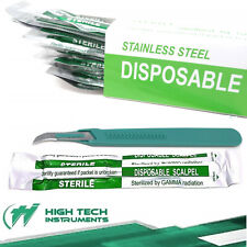 10 Pcs Disposable Sterile Surgical Scalpels 12 With Graduated Plastic Handle