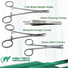 4pcs Suture Removal Kit Needle Holder Thumb Forceps Scissors Surgical Instrument