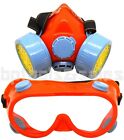 High Grade Anti-dust Paint Respirator Mask Gas Safety Chemical Paint W Goggles