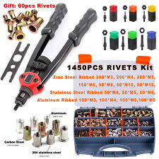Premium Automatic Rivet Tool Set Riveter Gun Blind Rivet Gun1510pcs Rivet Nuts