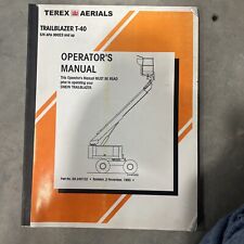 Terex Trailblazer T40 Aerial Lift Owner Operator Maintenance Manual Sn 00023 Up