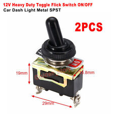 2pcs Dc12v Volt Heavy Duty Toggle Flick Switch Onoff Car Dash Light Metal Spst