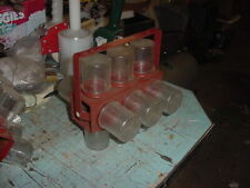 Vintage Red Rotating Under Cabinet Storage Jar Organizer 12 Jars Nuts Bolts