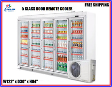 Reach In Refrigerator Merchandiser 5 Glass Door Display With Remote Compressor