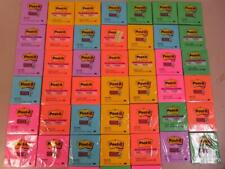 Huge Lot Of 45 Post It Note Pads Super Sticky Assorted Colors 90 Sheets Each
