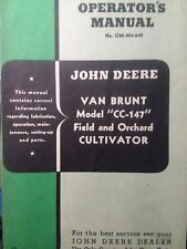 John Deere Van Brunt Cc 147 Cultivator Tractor Implement Owner Amp Parts Manual