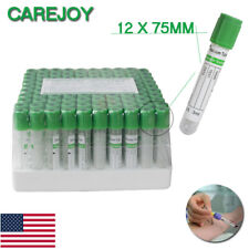 Carejoy Heparin Sodium Tubes Blood Collection Tubes Green 100pcs Glass Usa
