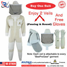 3 Layer Bee Beekeeping Protective Suit Ventilated Round Veil Beekeeper4xl Sn14
