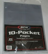 Pack Of 20 Bcw Pro 10 Pocket Business Card Album Pages Archival Binder Sheets