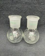 Lot Of 2 Chemglass Glass 15ml Single Neck Round Bottom Flask 1922 Cg 1506 85