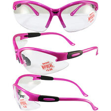 Cougar Womens Clear Safety Glasses Bifocal 20 Magnification Hot Pink Frame