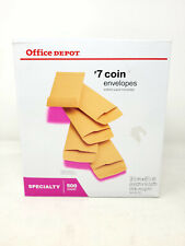 Office Depot 7 Coin Envelopes Gummed Seal 3 12 X 6 12 Manila Box Of 500 New