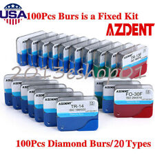 100pcs Dental Diamond Burs For High Speed Handpiece Medium 16mm Friction Grip