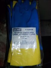12 Pair Chemical Resistant Gloves Blue Neoprene Over Yellow Latex Work Gloves