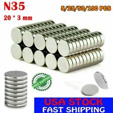 525100x Disc Neodymium Magnets Adhesive Backing Rare Earth 20 X 3mm Magnet Lot