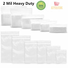 Clear 2 Mil Heavy Duty Reclosable Zip Plastic Lock Poly Bags Jewelry Zipper Bags