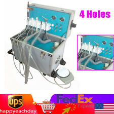 Dental Portable Mobile Delivery Unit Rolling Box Air Compressor Suction 4 Holes
