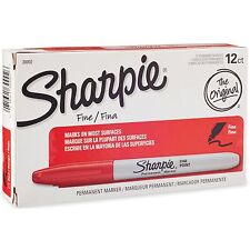 Sharpie Permanent Marker Fine Point Red 12 Count