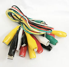 10pc Test Lead Double Ended Crocodile Alligator Jumper Probe Wire 34 Electrical