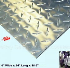 Aluminum Polished Diamond Plate 6 Wide X 24 Long X 116 Thick Alloy Type 3003