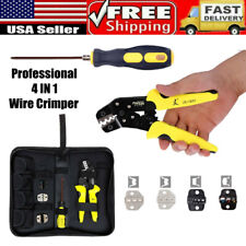 Wire Crimper Pliers Insulated Cable Connectors Terminal Ratchet Crimping Tool Us