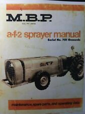 M B P A F 2 Farm Field Orchard Sprayer Owner Repair Amp Parts Manual Agriculture