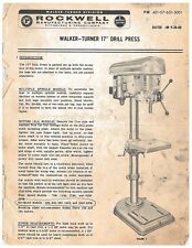 Rockwell Delta Walker Turner 17 Drill Press Operator Maintenance Manual