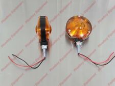 Amber Safety Warning Light Pair For Tractor Metal Body Plastic Lens Heavy Duty