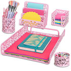 Pink 5-piece Desk Organizer Accessories Set For Home School Office More...