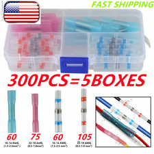 300x Soldercrimp Seal Wire Connector Heat Shrink Butt Electrical Terminals Kit