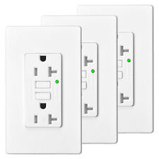 Gfci Outlet 20a Amp Duplex Receptacle Electrical Supplies With Plate White 3pack