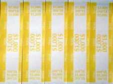 100 Yellow 10 Self Sealing Currency Bands 1000 Cash Money Straps Tens