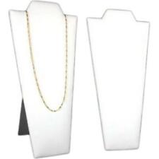 2 Necklace Pendant Display Bust White Faux Leather