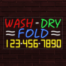 New Wash Dry Fold Withyour Phone Number 37x20x1 Inch Led Flex Indoor Sign 35118