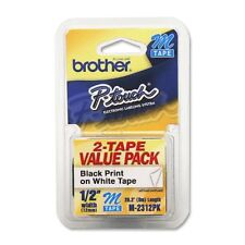 Double Pack Brother P Touch M Tape 12 Inch Black On White Mk 2312pk
