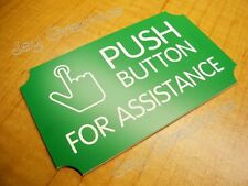 Engraved Push Button For Assistance Door Sign Office Retail Business Plaque