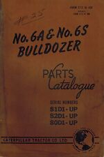 Caterpillar Vintage 6a 6s Bulldozers Parts Catalog Manual