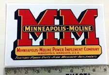 Vintage Minneapolis Moline Redblack Sticker 9x55